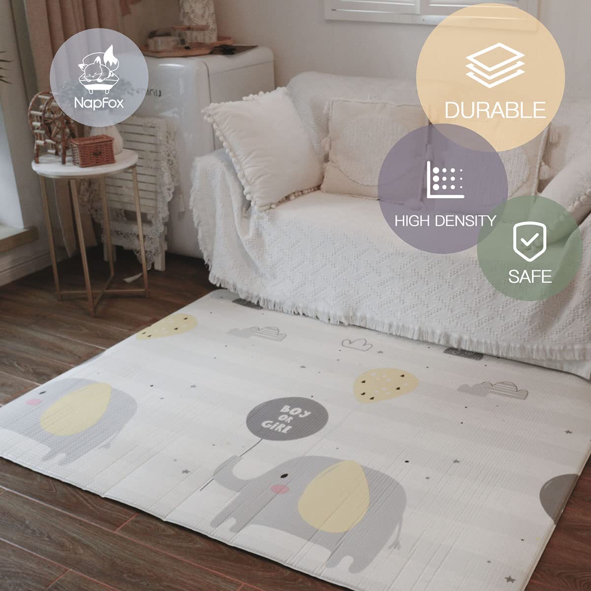 Tapete de juego para bebé para piso, tapete de juego de espuma reversible para bebé, tapete no tóxico para el suelo del bebé, alfombra de gateo de