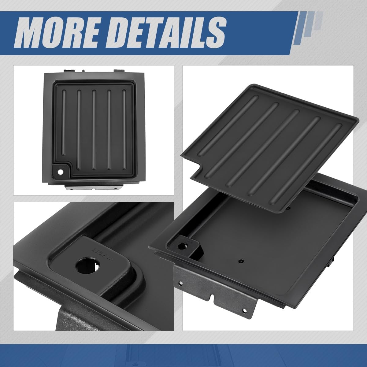 Auto Dynasty Modelo de entrada auxiliar bandeja de bisel superior del panel de tablero de estilo de fábrica compatible con Ford F-150 Lincoln Mark