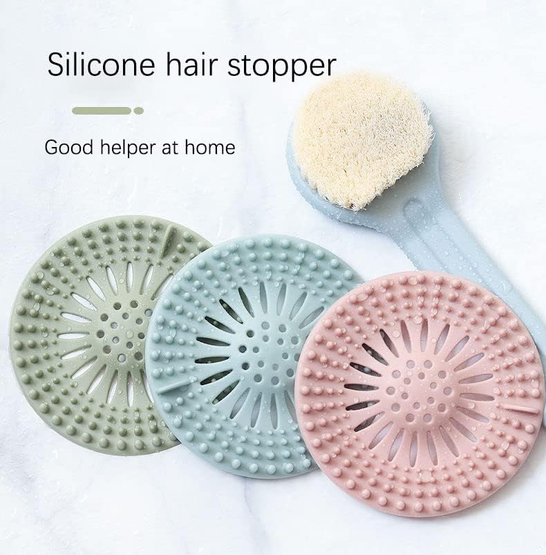 OIG Brands Paquete de 5 cubiertas de silicona para drenaje de ducha, fácil de instalar y limpiar, colador duradero para fregadero de baño, bañera,