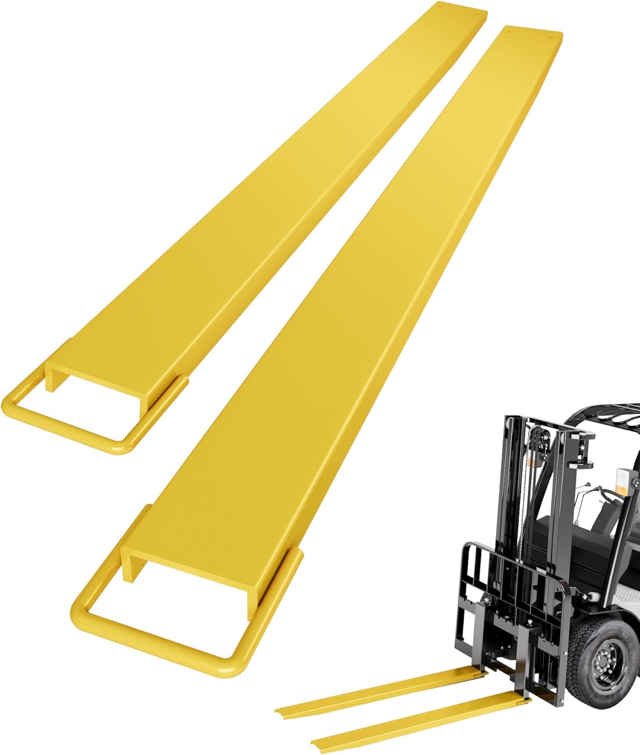Extensión de horquilla de palé, 4.5 pulgadas de ancho y 72 pulgadas de largo 4600 libras máximo extensiones de plataforma de acero resistente para