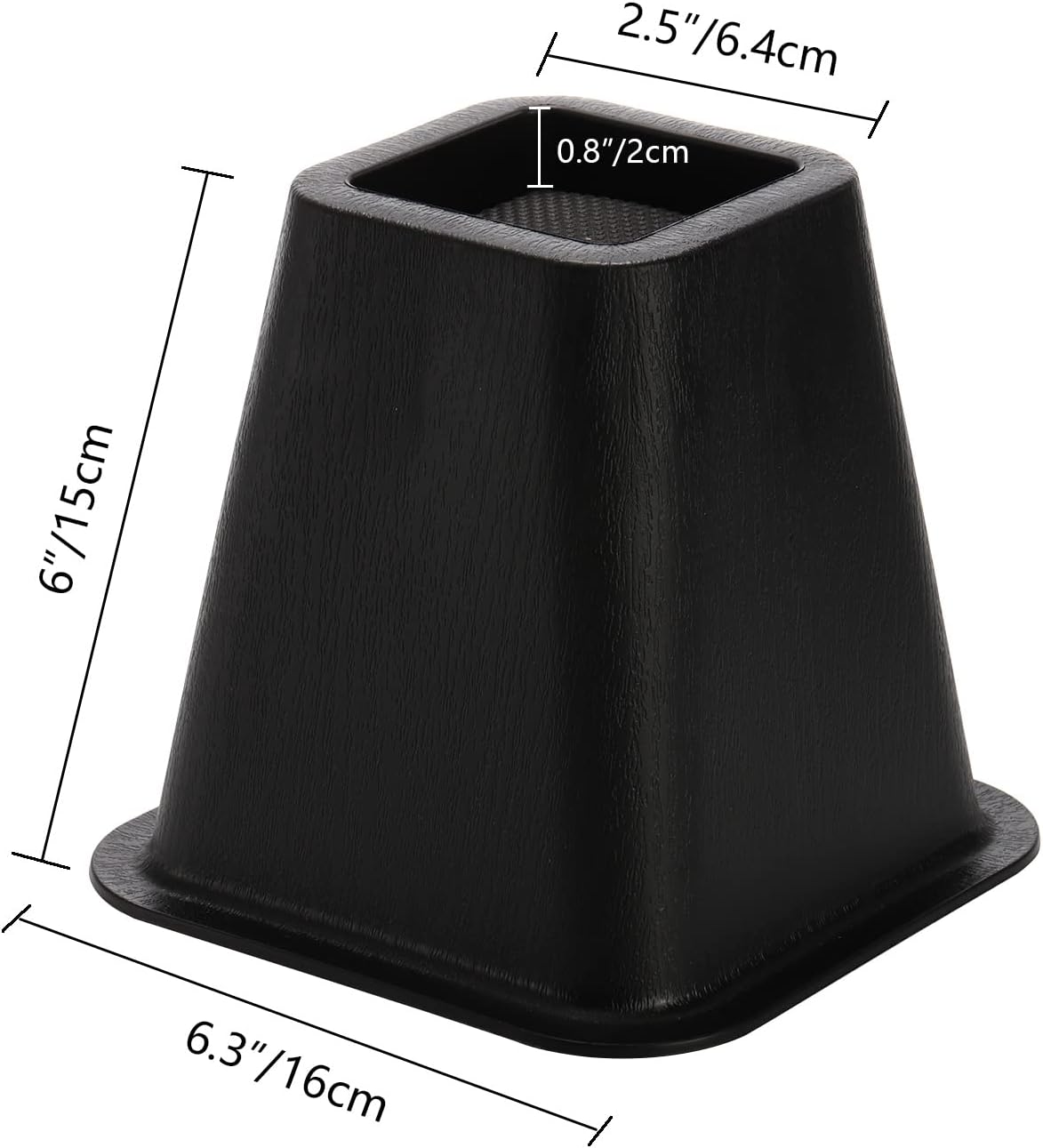 Mezchi Paquete de 6 elevadores de muebles de cama, 6 pulgadas de alta resistencia para sofá, silla, gabinete, escritorio, plástico ABS duradero,