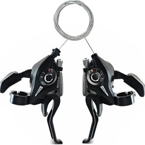 Palancas de freno de bicicleta, palanca de cambios de bicicleta de montaña de 3 x 8 y 24 velocidades con indicador de engranajes, transmisión de Palancas de freno de bicicleta, palanca de cambios de bicicleta de montaña de 3 x 8 y 24 velocidades con indicador de engranajes, transmisión de