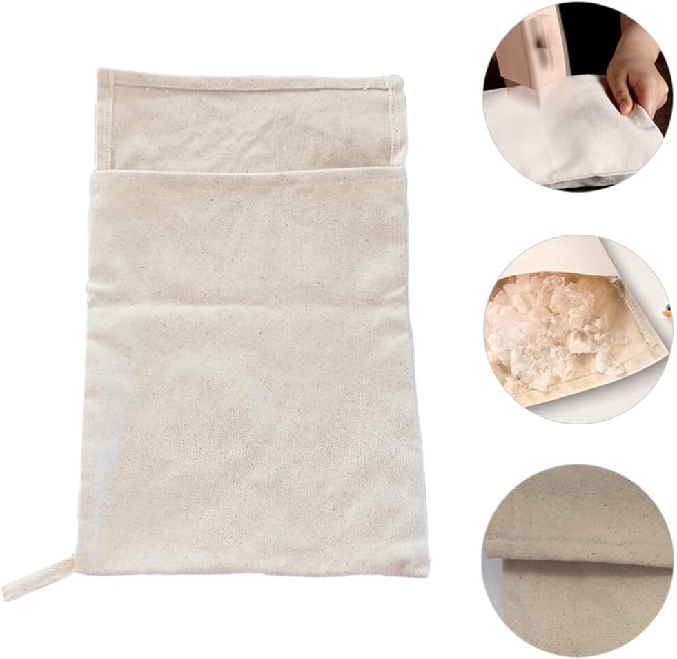 Luxshiny Bolsa de hielo de lona Bolsa de hielo triturada Bolsa de lona reutilizable Bolsa de lona Tienda de hielo seco para bebidas, herramientas de