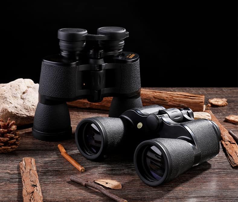 Binoculares de alta potencia de 20 x 50, prismáticos de alta potencia para adultos, visión nocturna con poca luz, impermeable, HD (10 x 50 – negro)