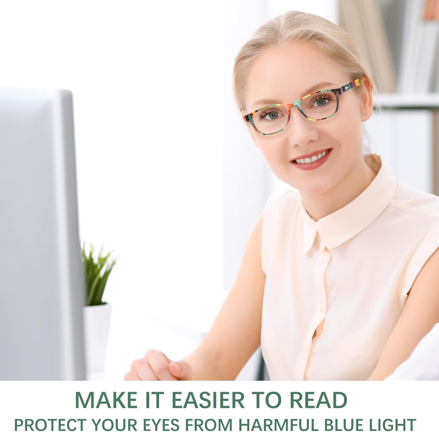 CLASAGA Reading Glasses for Women, Pattern Print Blue Light Blocking Stylish Ladies Computer Readers Eyeglasses