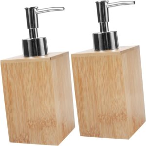 Zerodeko Dispensador de jabón de madera 2pcs Bomba de llenado de botellas de mano Fregadero de bambú Botellas de bomba de bambú Zerodeko Dispensador de jabón de madera 2pcs Bomba de llenado de botellas de mano Fregadero de bambú Botellas de bomba de bambú