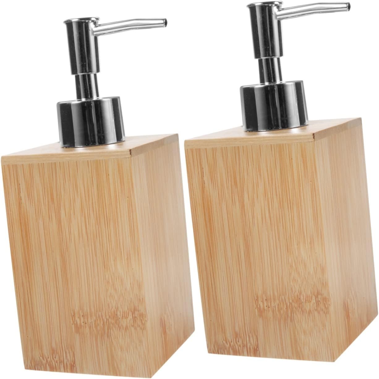 Zerodeko Dispensador de jabón de madera 2pcs Bomba de llenado de botellas de mano Fregadero de bambú Botellas de bomba de bambú