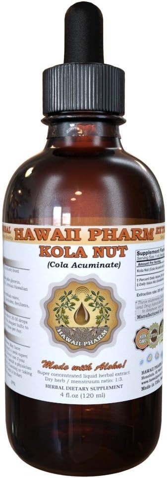 HawaiiPharm Extracto líquido de nuez de cola, suplemento herbario de tintura de nuez de cola (acuminada de cola) 2 onzas