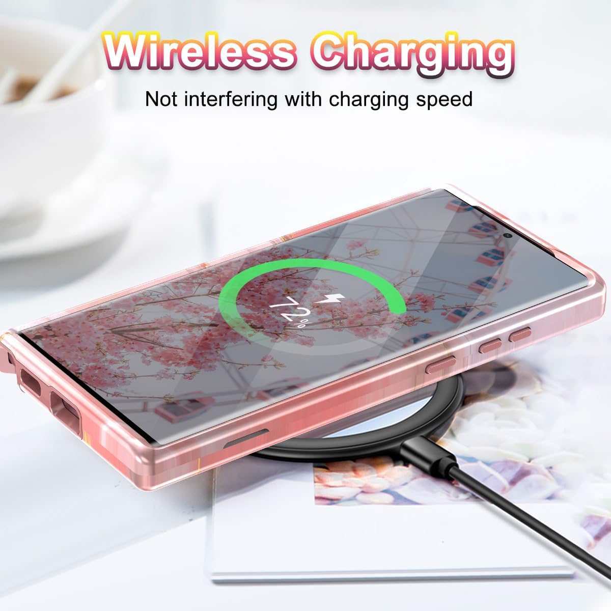 Btscase Funda para Samsung Galaxy S22 Ultra 5G, patrón de mármol 3 en 1, resistente a prueba de golpes, cuerpo completo, policarbonato duro y suave