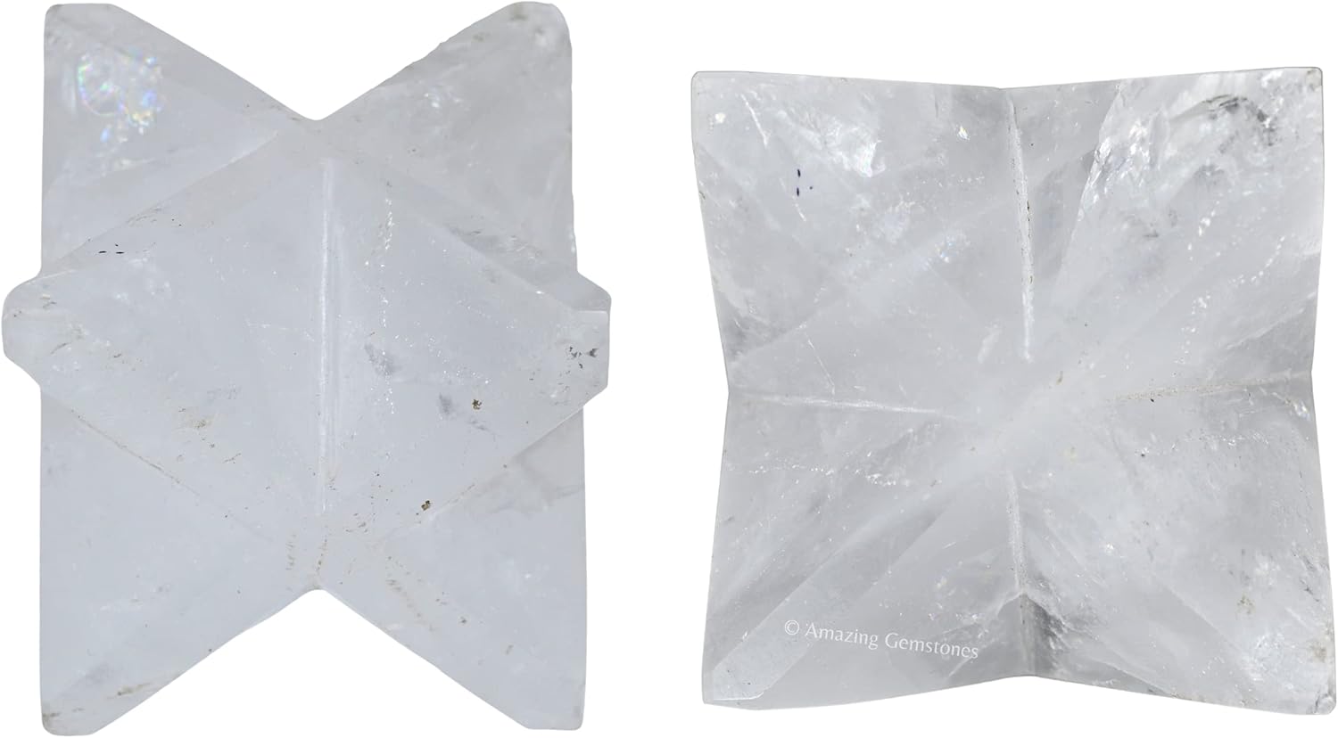 Cuarzo Transparente Merkaba Crystal – 1.5″ Pulgadas 3D Metatrones Cubo Cristal Merkaba