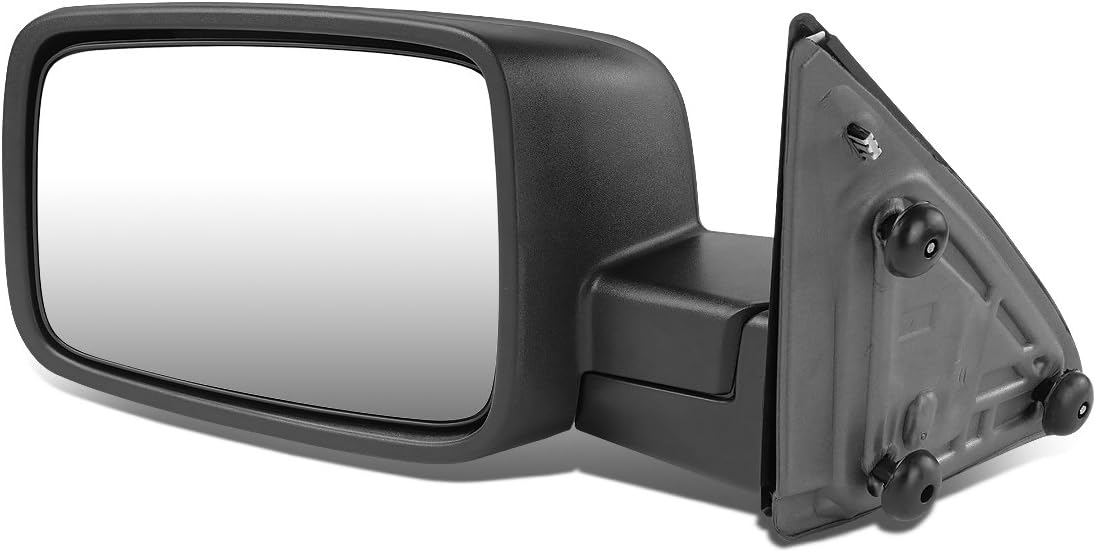 Auto Dynasty Espejo retrovisor plegable para el lado izquierdo del conductor, color negro, ajuste manual, compatible con camioneta Dodge Ram 09-16