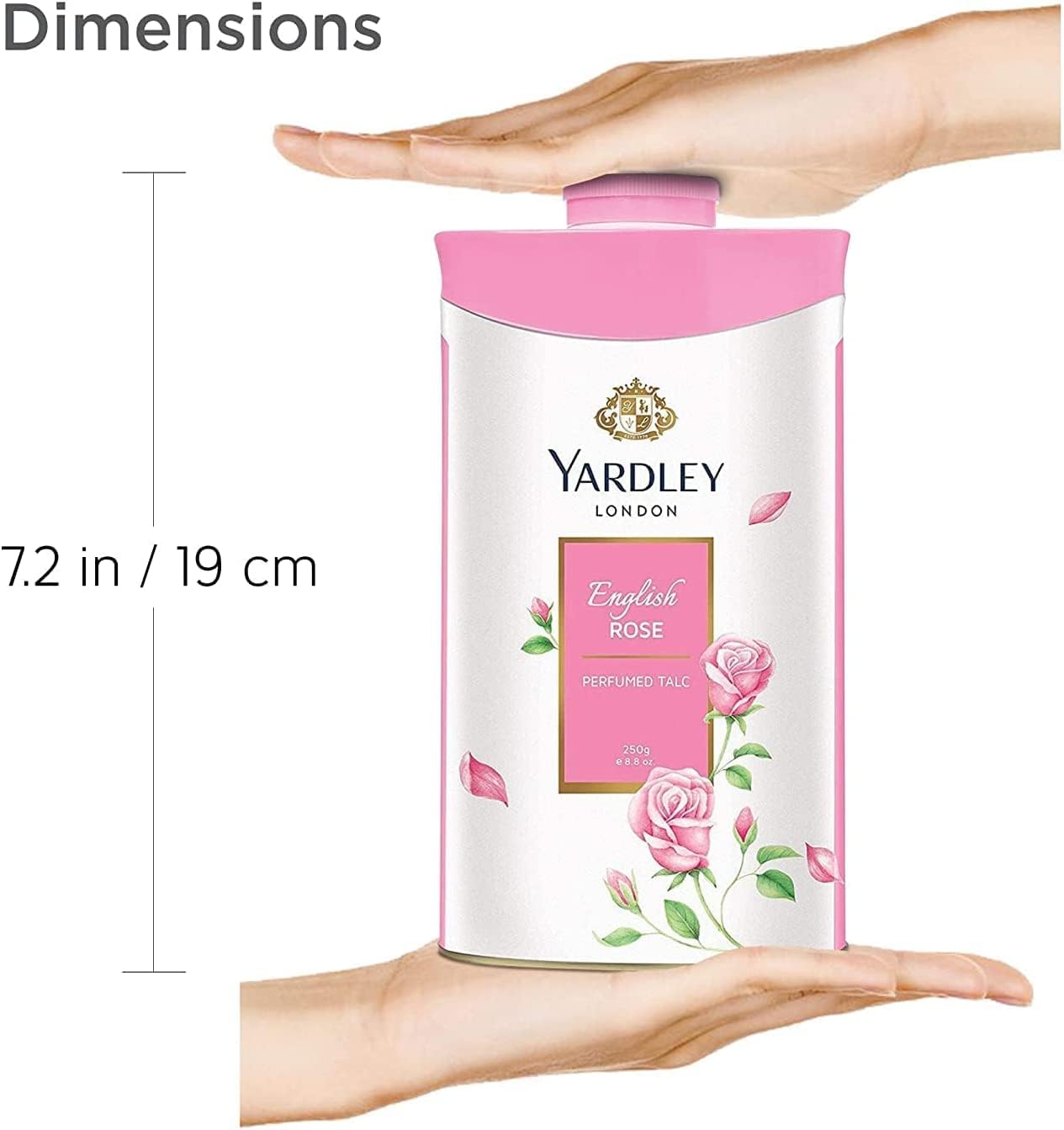 Yardley London – Fragancia floral fresca bloqueada en un polvo de talco perfumado fino y sedoso (Yardley London English Rose, paquete de 1 8.82 oz)