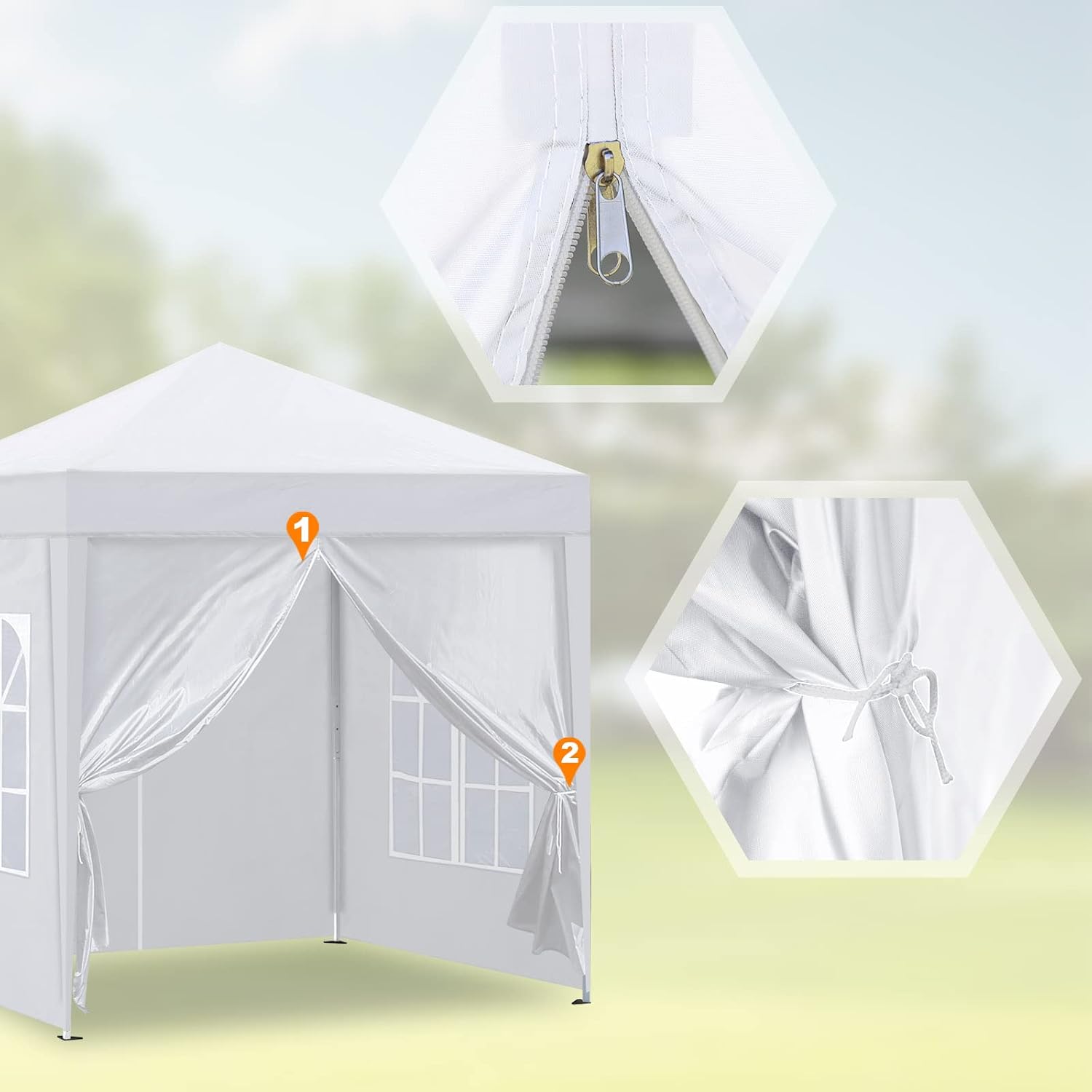 TUKAILAi Gazebo portátil desplegable de 10 x 10 pies, toldo instantáneo resistente al agua y a los rayos UV con 4 paneles laterales y bolsa de