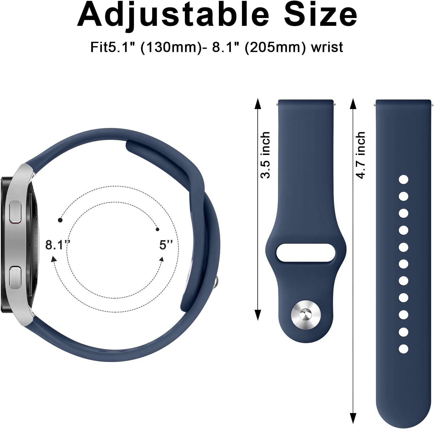 Bandas compatibles con Garmin Venu 2 Plus, Venu Sq, Venu y Vivoactive 3, correa de repuesto deportiva de silicona suave para Garmin Vivomove Sport,
