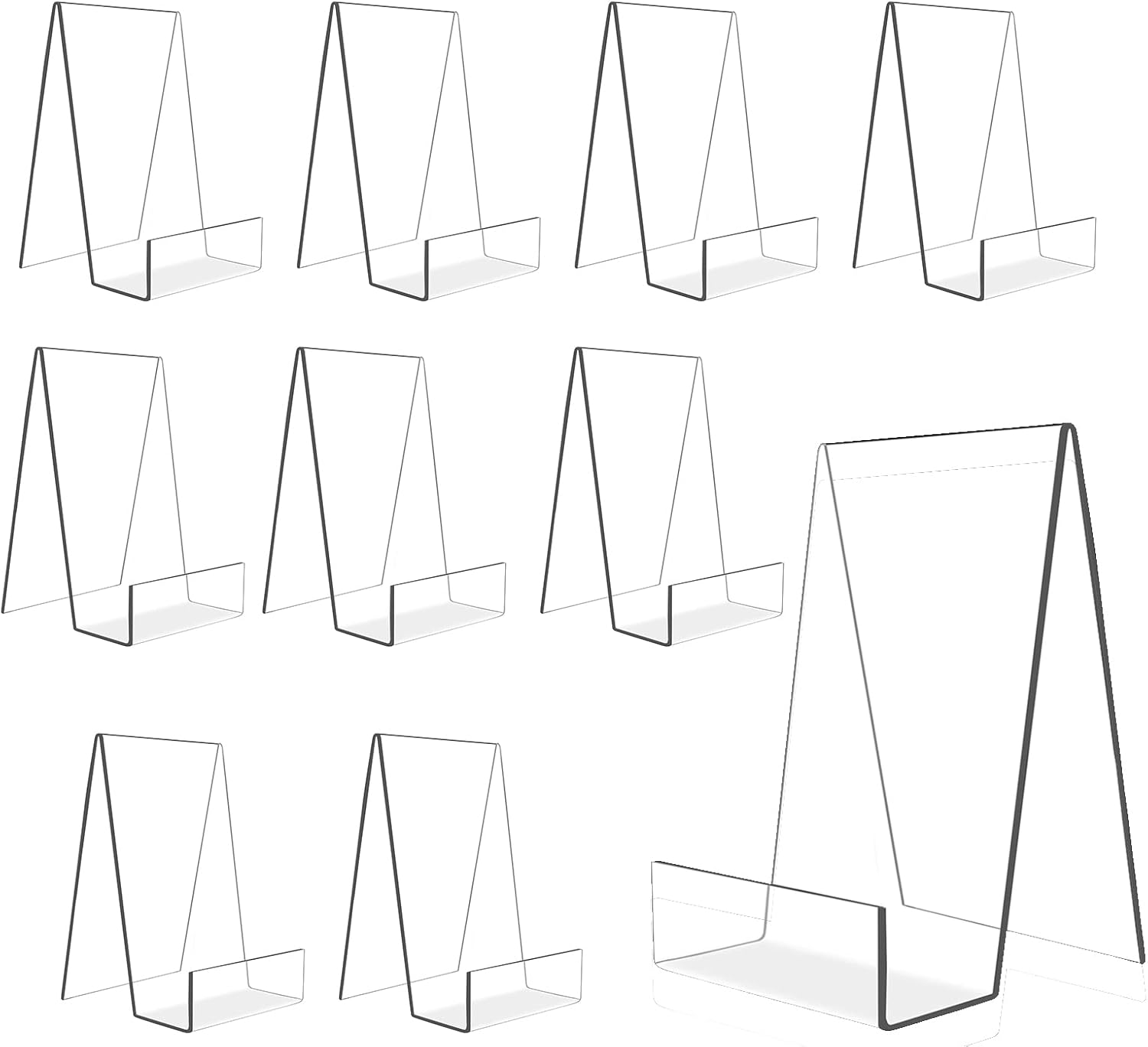 Soporte acrílico de 6 x 4 pulgadas para exhibir libros, fotos, cuadernos, CD, obras de arte, etc. (grande) (10)