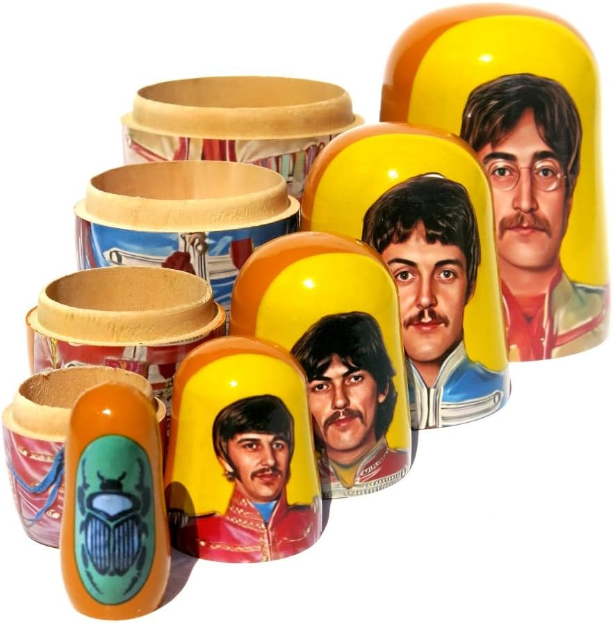 Beatles SGT. Pepper’s – Muñecas anidadas apilables en muñeca Matryoshka Set de 5.75 pulgadas de alto
