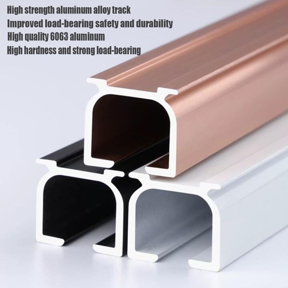 Cortina de 3.3 pies a 13.8 pies, riel de cortina de aleación de aluminio silencioso, soporte de pared para barra de cortina resistente para armario,