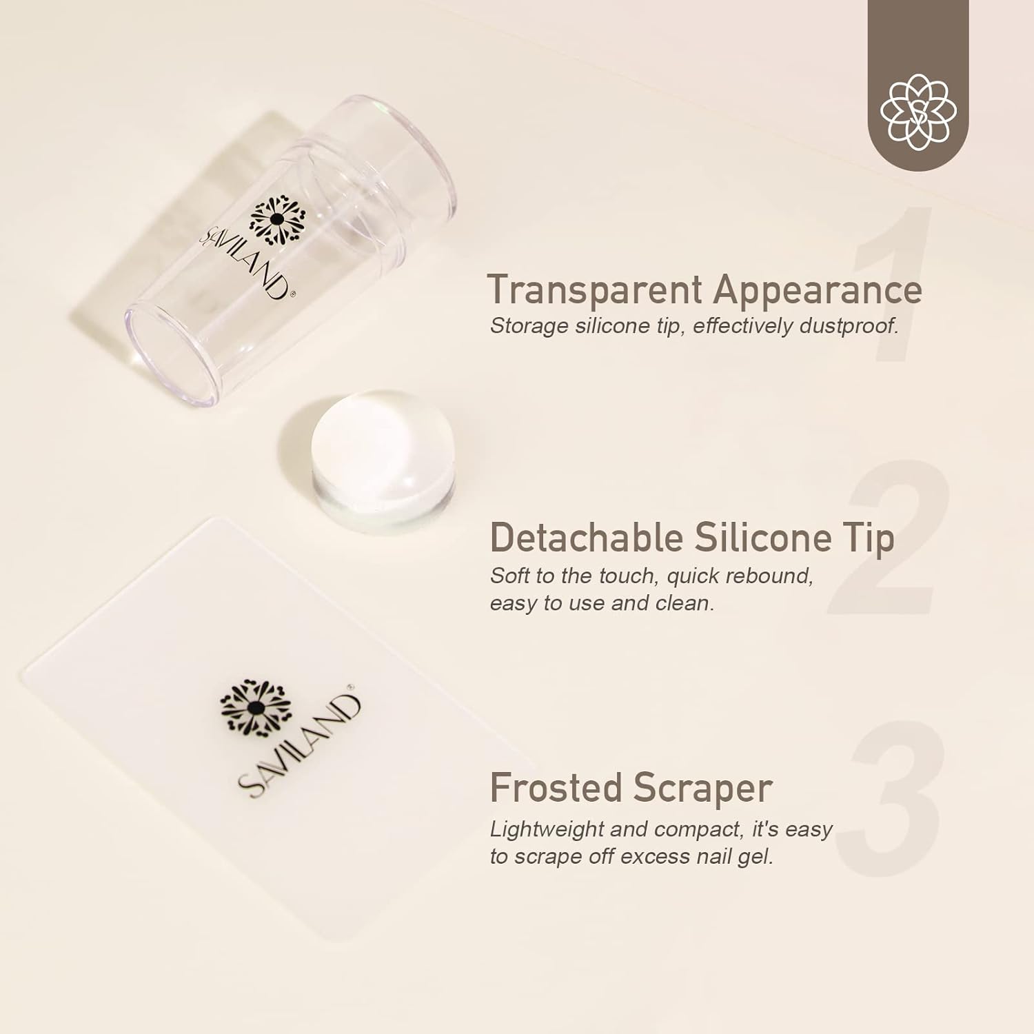 Saviland Kit de manicura francesa, sello de uñas de punta francesa con juego de esmalte de uñas de gel francés, sello de uñas de silicona y