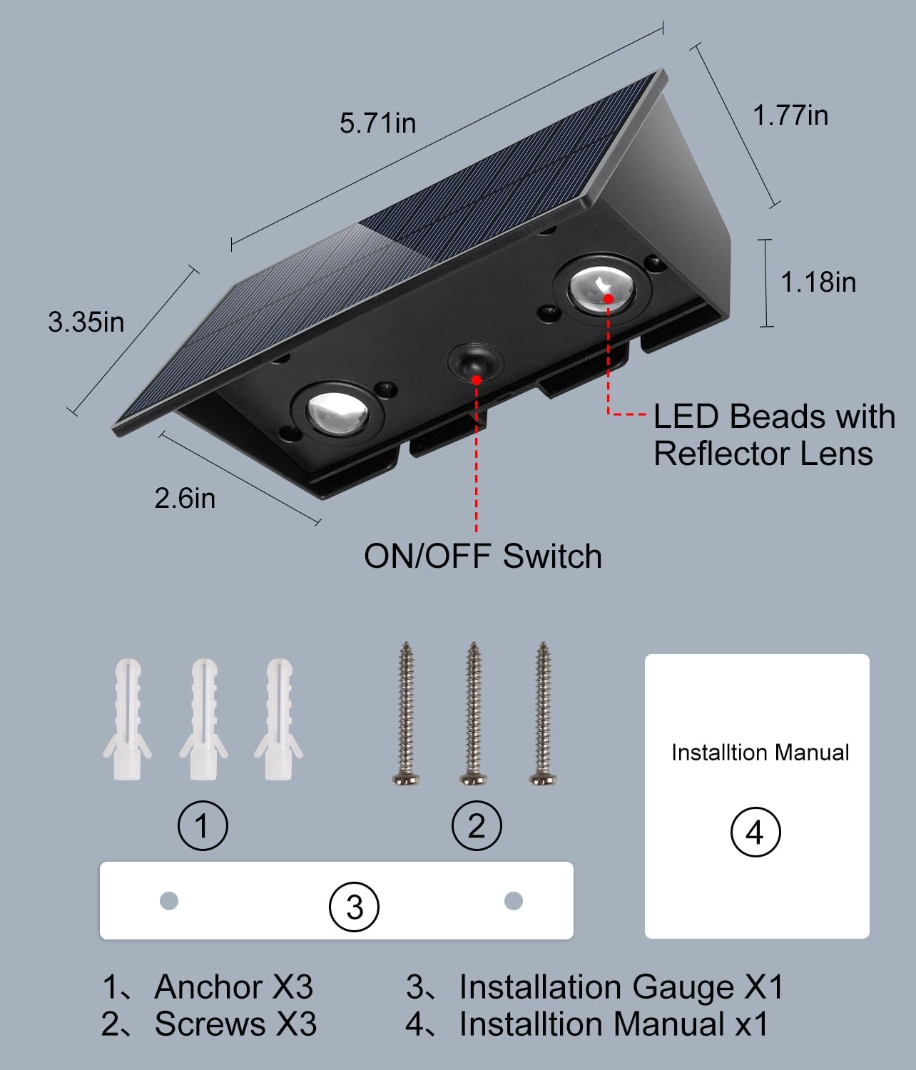 Luces solares impermeables para exteriores, 4 luces LED solares para valla, color blanco cálido, luces solares de pared de atardecer a amanecer,