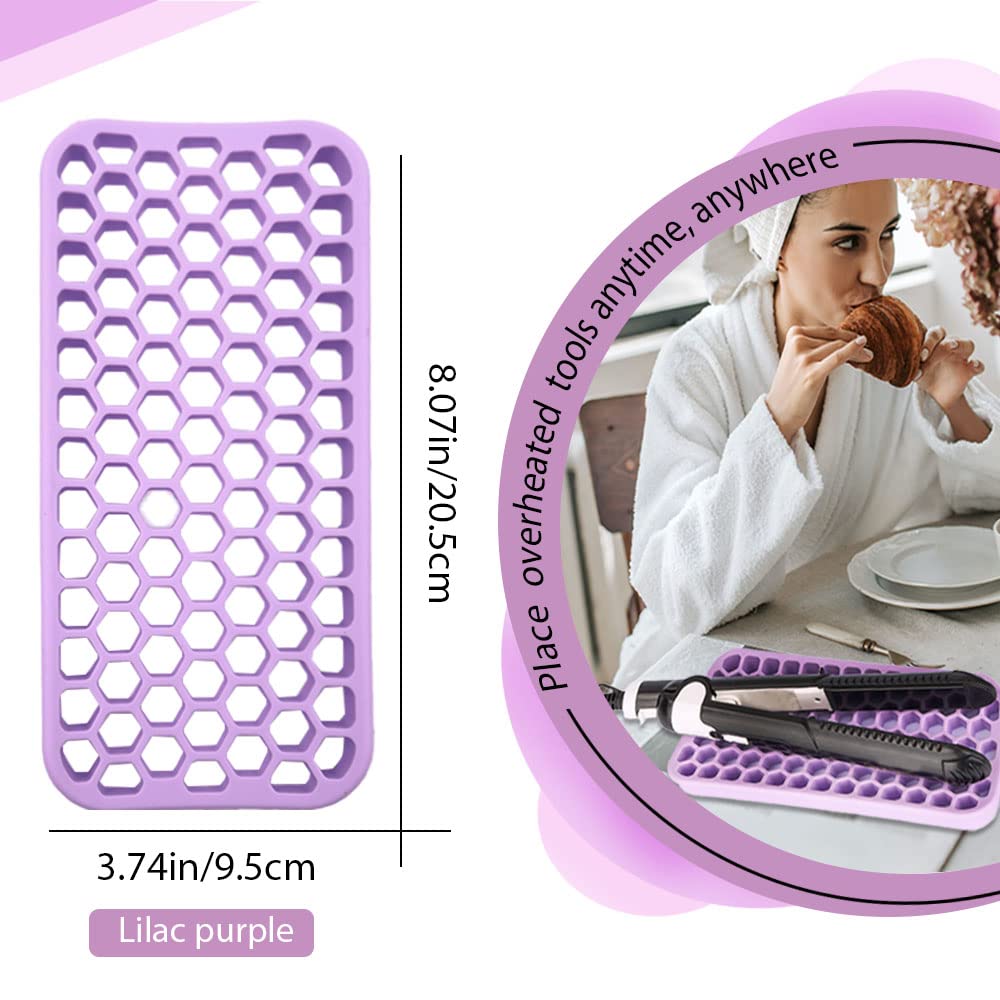 Almohadilla de silicona pequeña para rizador, alfombrilla de silicona más gruesa resistente al calor para herramientas para el cabello, herramienta