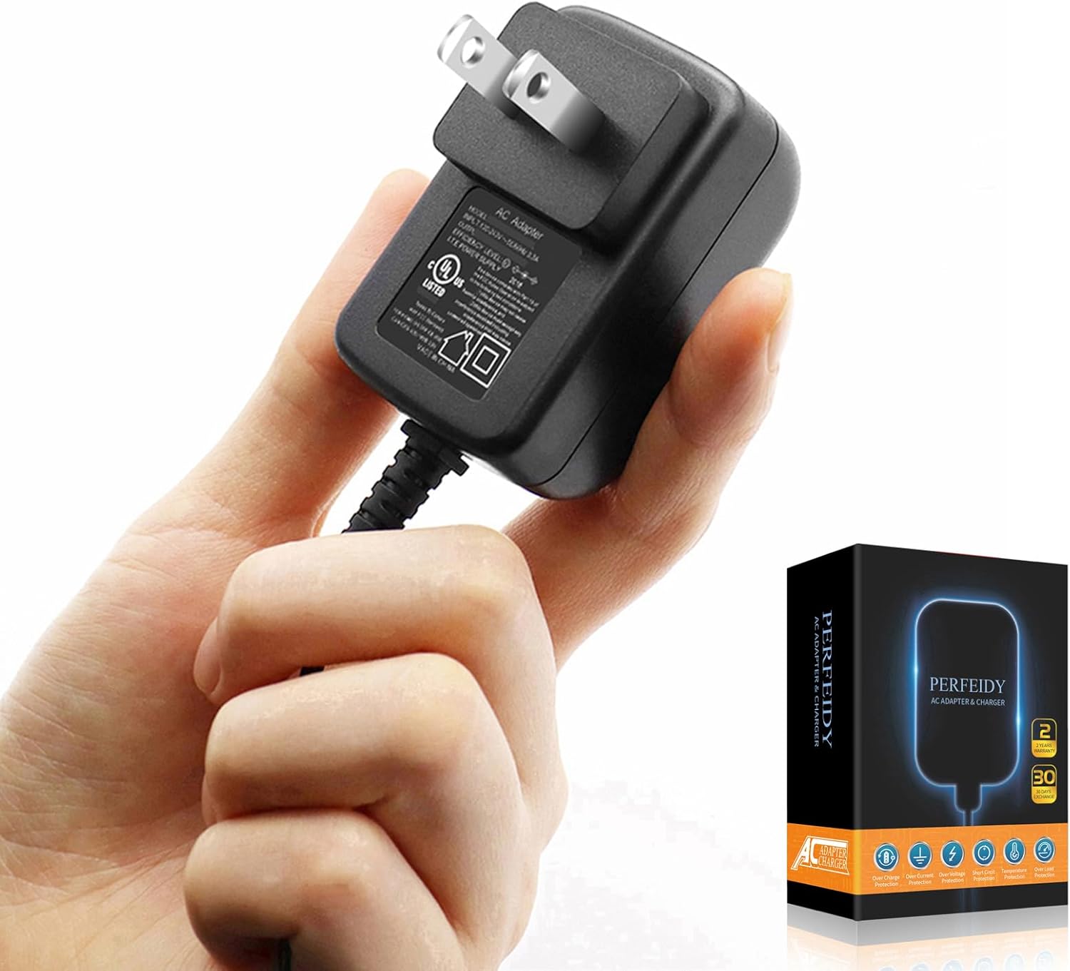 Cable de alimentación de 9 V con certificación UL para kHelfer KH8W KH8B KH8G cargador eléctrico de repuesto adaptador de CA de 6.0 pies suministro