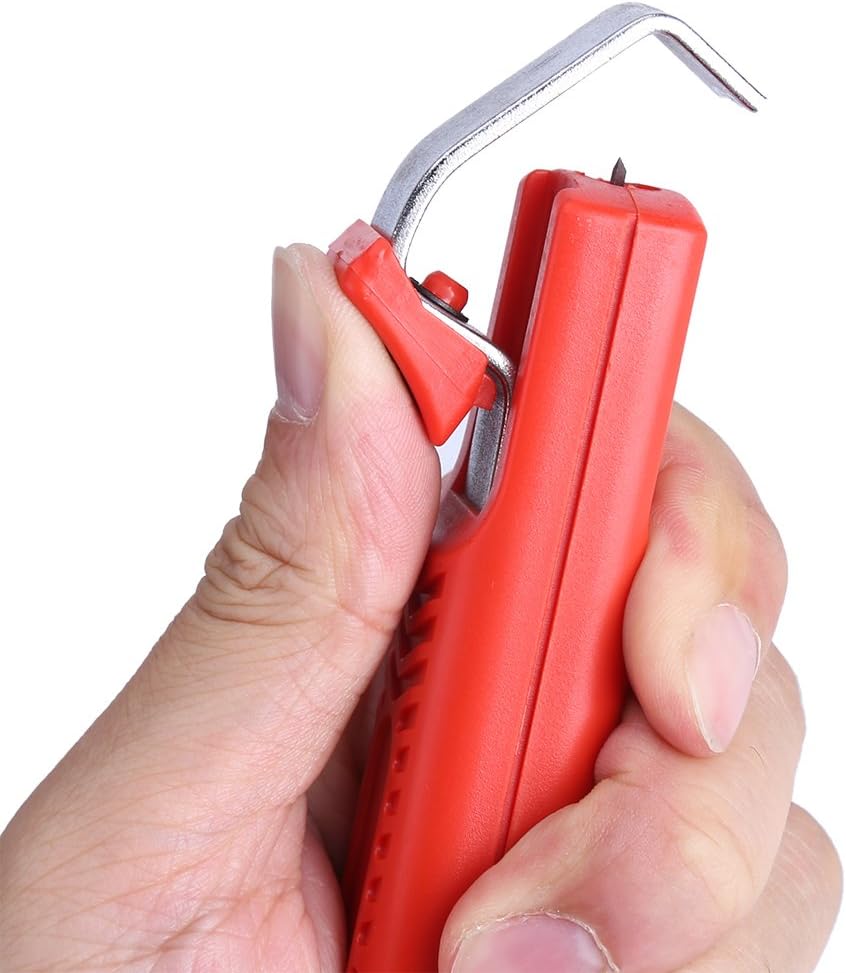 Pelacables, herramienta de corte de pelado de alambre de plástico rojo para 0.315-1.102 in de PVC de goma de cable de extracción precisa de la