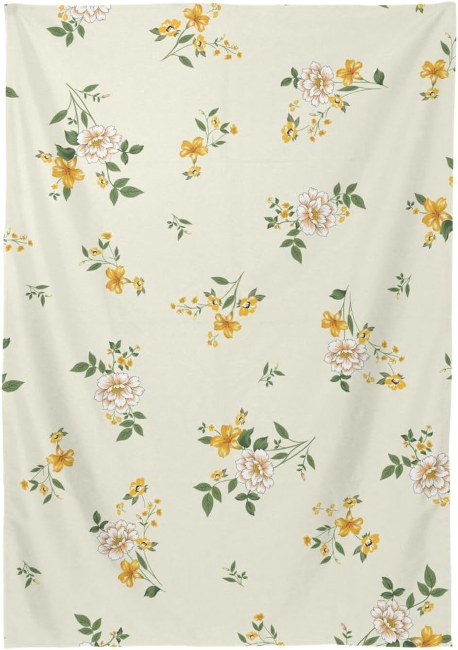 ZOEO Mantel rectangular con estampado de flores sobre amarillo, moderno, mantel de cocina y comedor, mantel decorativo lavable para fiestas, picnic,