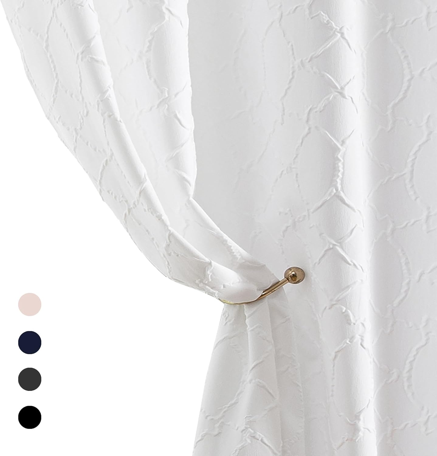 Grace – Cortinas blancas filtrantes de luz para sala de estar, juego de 2 paneles de 84 pulgadas de largo, cortinas y paneles de tela suave