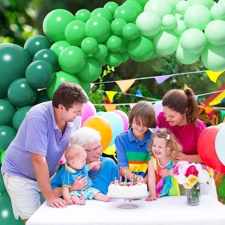 Paquete de 100 globos de látex verdes, globos de 12 pulgadas, globos de calidad prémium de helio para suministros de fiesta y decoraciones (con 2