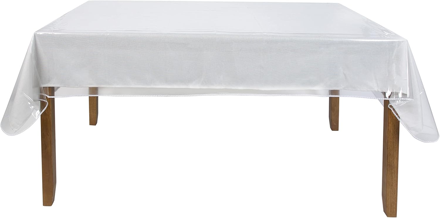 Home Details Protector de mantel oblongo, 60 x 120 pulgadas, cocina, construcción duradera, vinilo cristalino