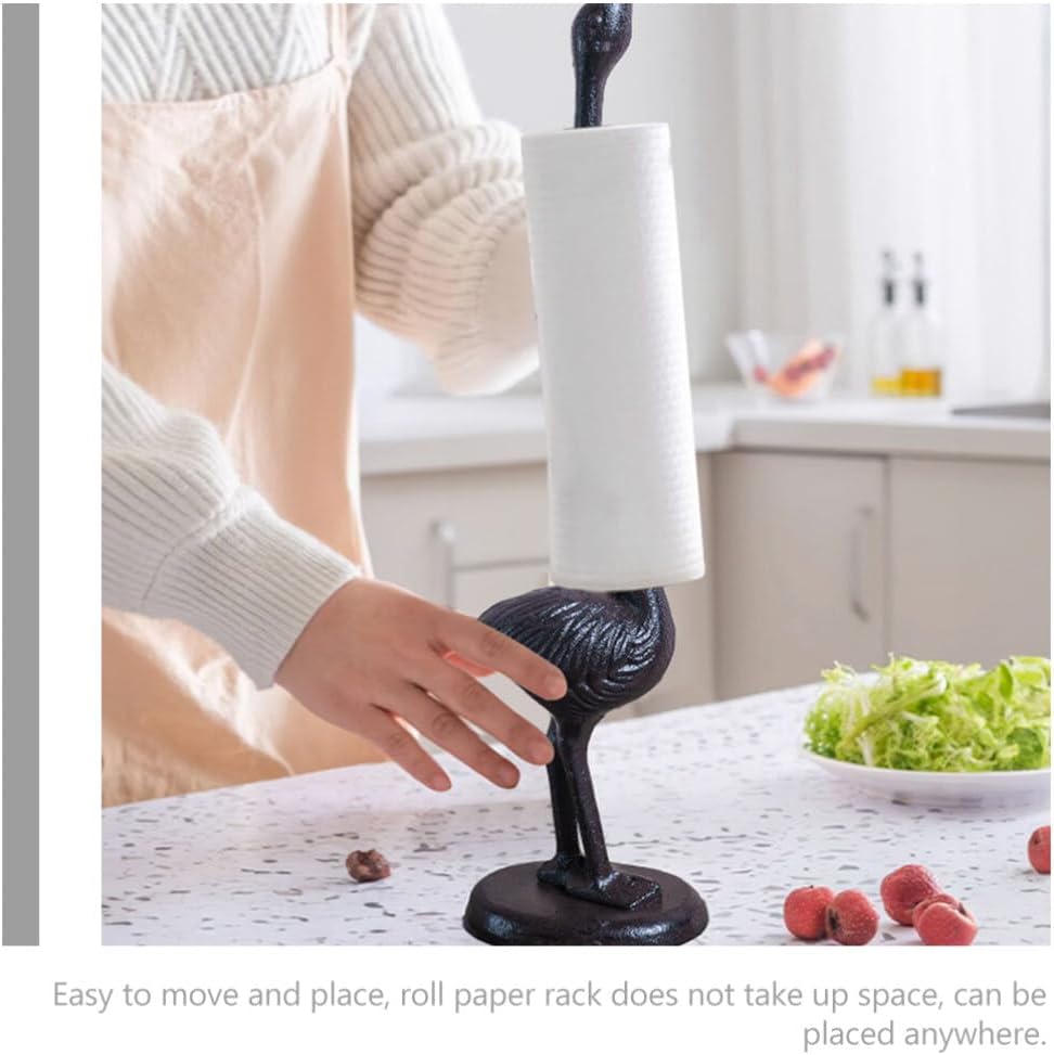 EXCEART Soporte para toallas de papel flamenco, soporte para rollo de papel higiénico de animales, soporte único para toallas de cocina, dispensador