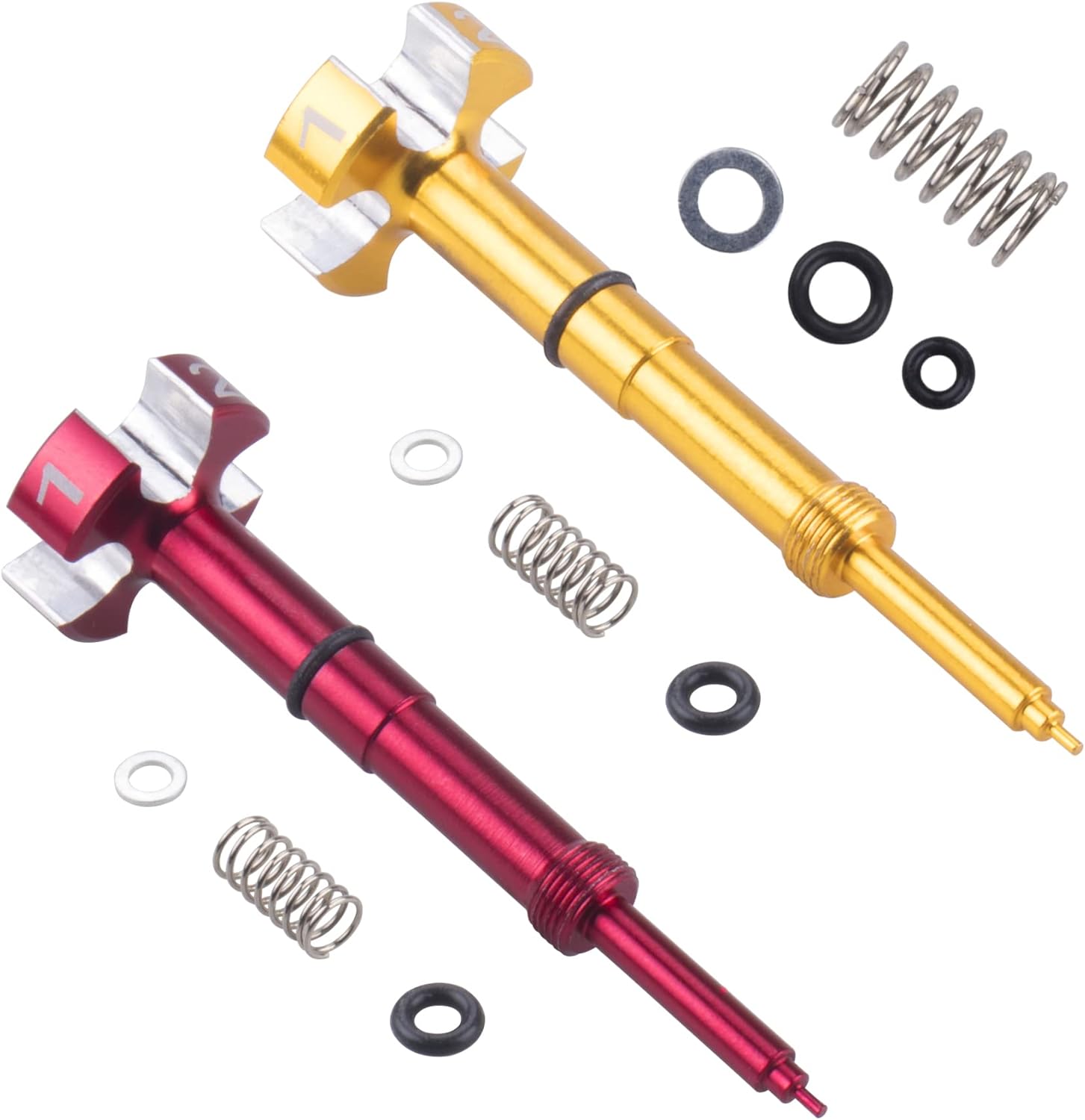 JINGKE Ajustador universal de tornillo de mezcla de airecombustible para motocicleta Keihin FCR Carb compatible con Suzuki RMZ, Kawasaki KXF KLX,