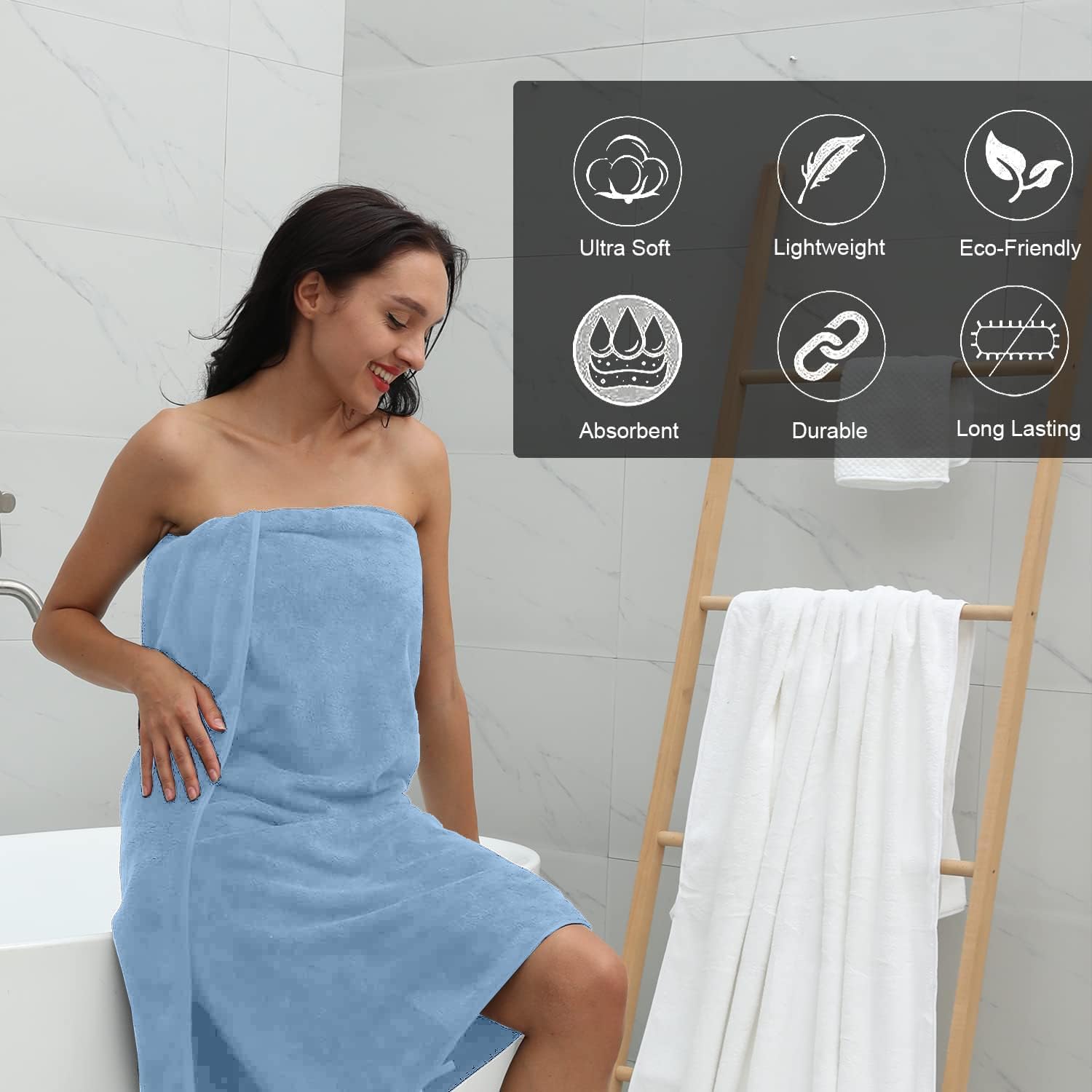 MINCHI Juego de 4 toallas de baño de gran tamaño, ultra suaves y absorbentes, para el hogar y el hotel, toalla de baño de gran tamaño, toallas de