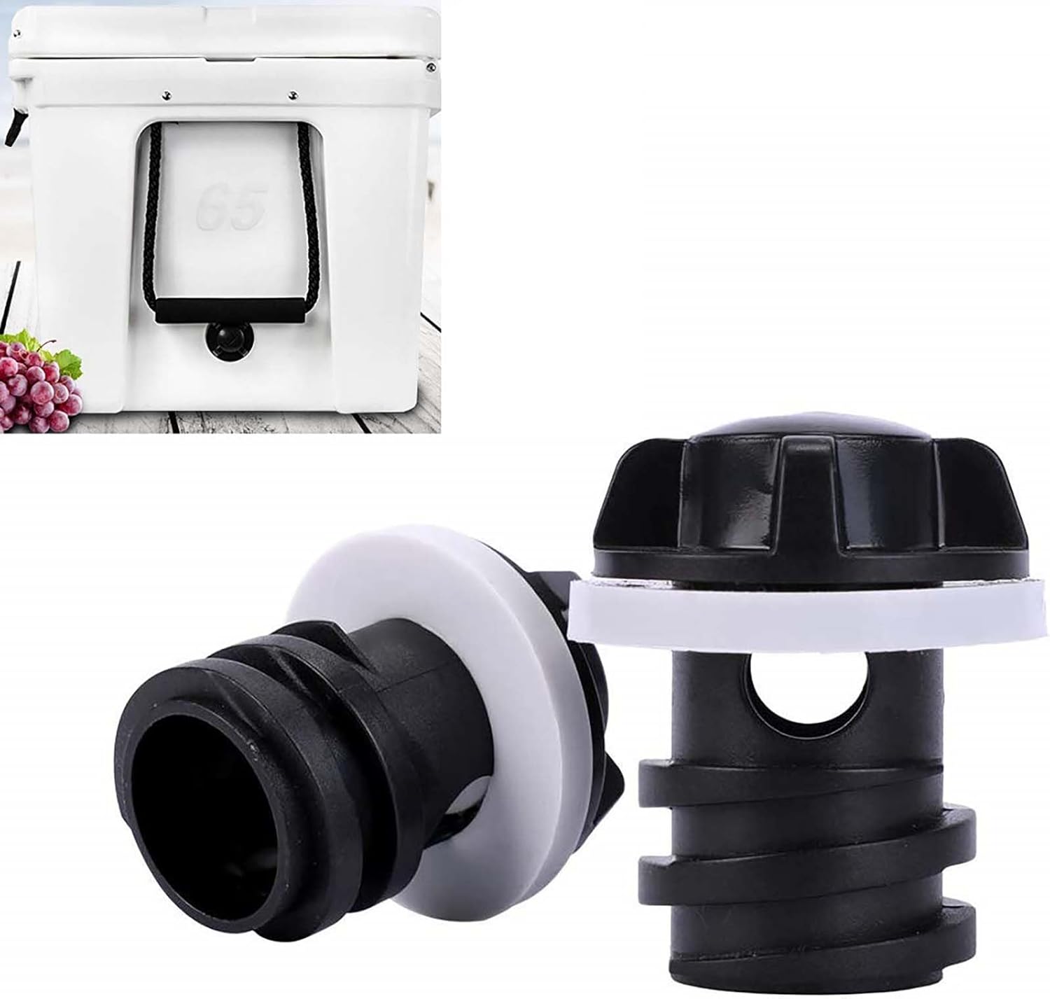 Enchufe enfriador para YETI, paquete de 2 piezas de repuesto compatible con enfriadores YETI RTIC ORCA Roadie y Tundra, accesorios para enfriador