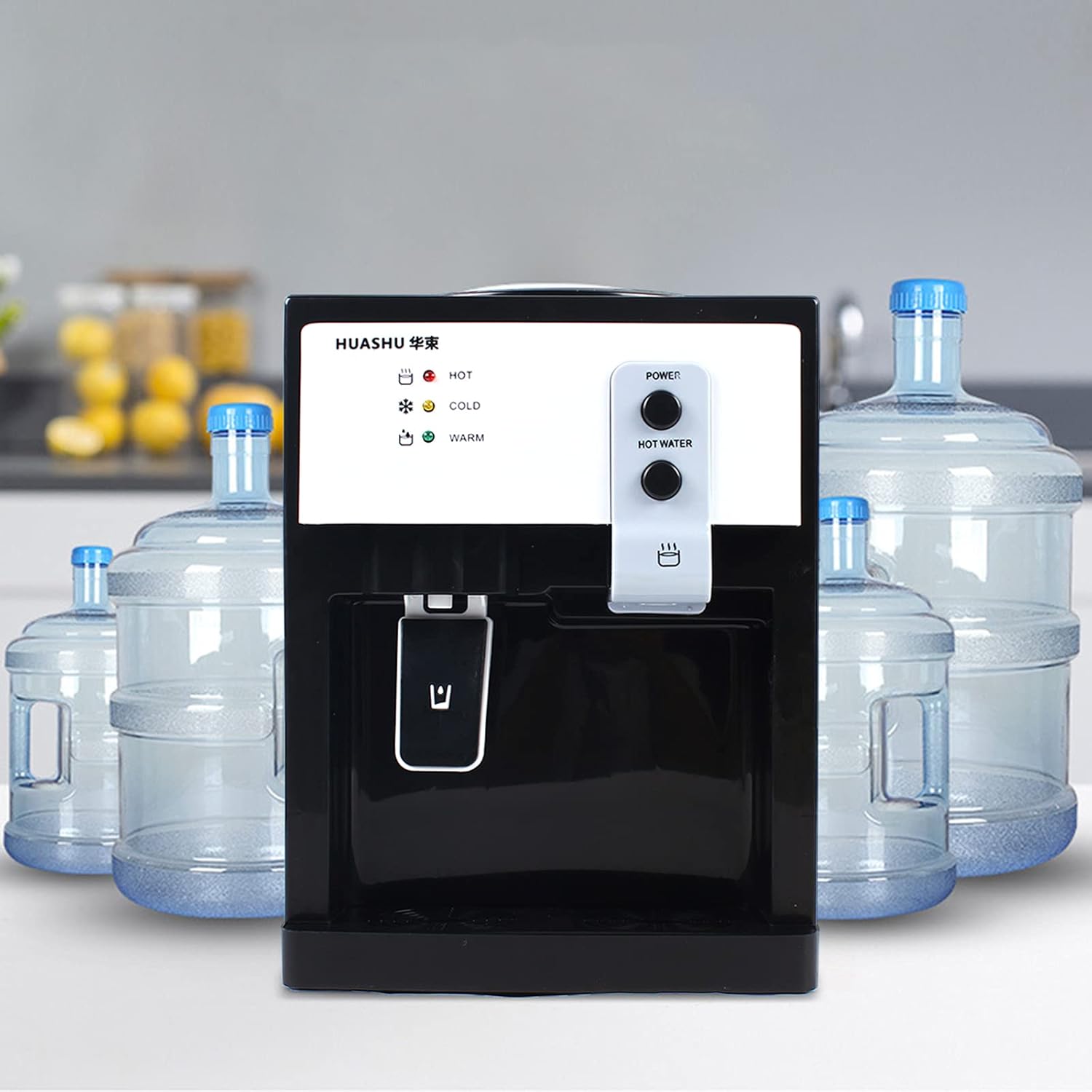 Dispensador de agua fría y caliente, dispensador de enfriador de agua de carga superior para botellas de 3 a 5 galones, dispensador eléctrico de