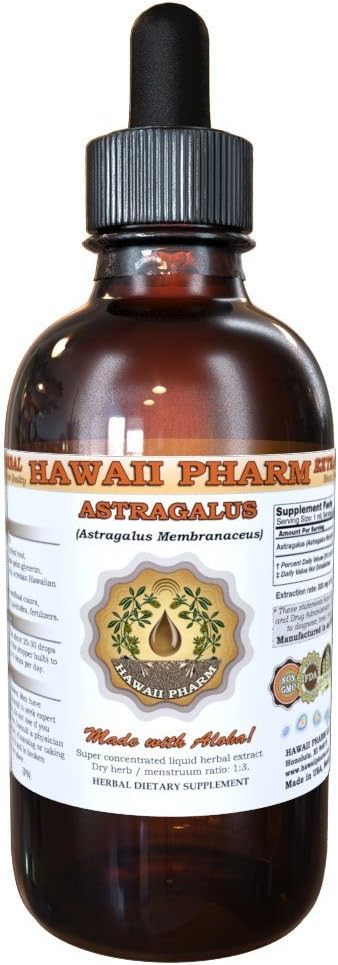 HawaiiPharm Extracto líquido de astrágalo, astrágalo orgánico (Astragalus membranaceus) Suplemento de tintura de raíz seca, 4 onzas