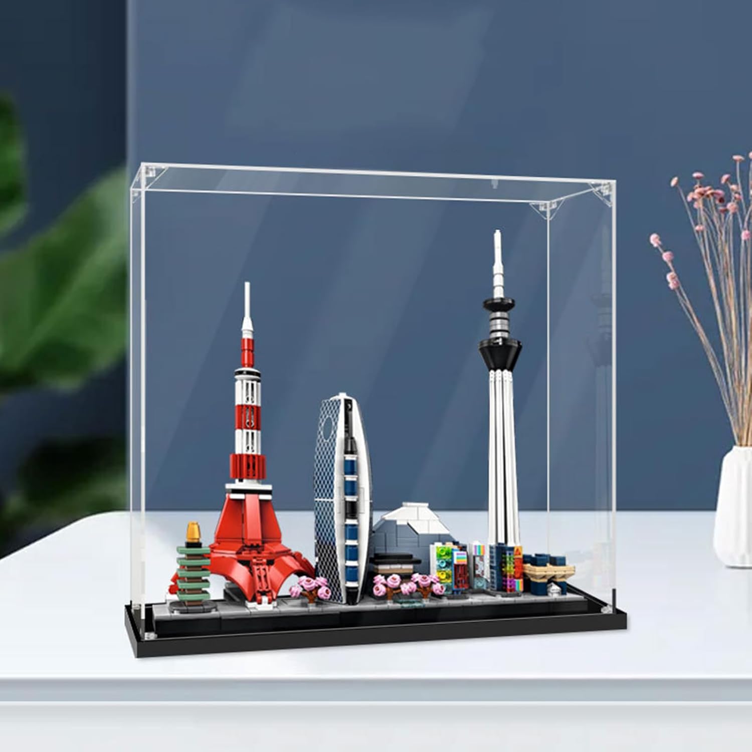 Vitrina de acrílico para Lego 21051 Tokyo Skyline, a prueba de polvo transparente vitrina (juego no incluido) (0.079 in)