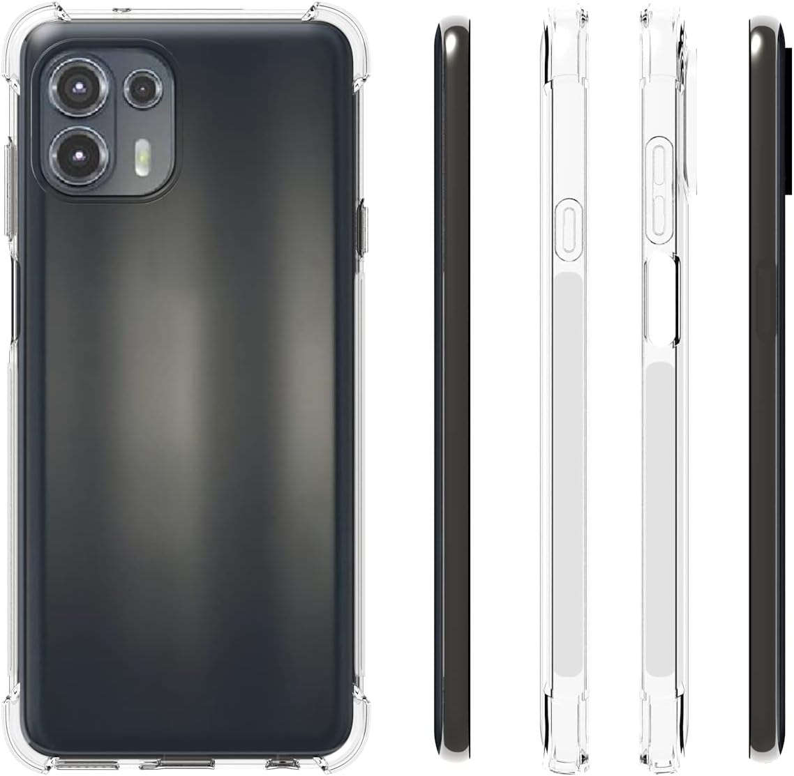 Funda para Motorola Edge 20 Lite Clear TPU Cuatro Esquinas Moto Edge20 Lite Funda Protectora Transparente Suave Funda