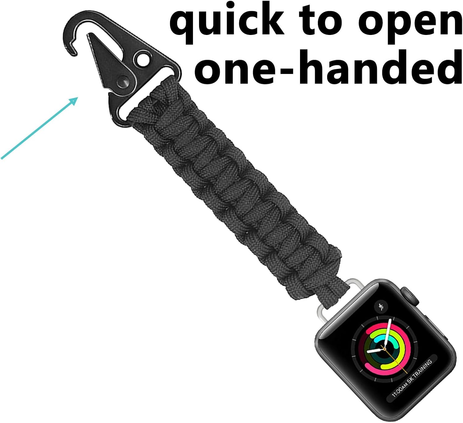Paracord Keychain Clip Compatible with all Apple Watch Models,Series Ultra 2,iWatch Series 9 8 7 6 5 4 3 2 1 SE Ultra