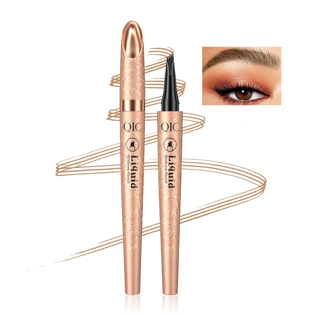 Lápiz de cejas marrón claro, lápiz de cejas Microblading a prueba de manchas con punta de microhorquilla mejorada, lápiz de microblading impermeable