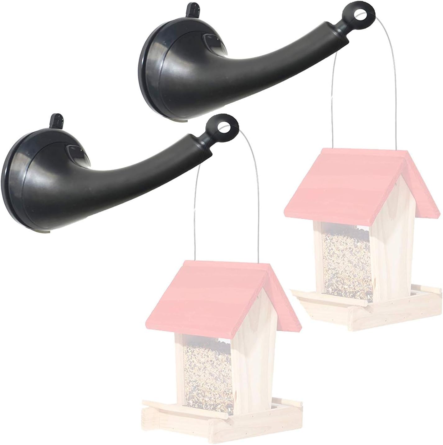 Paquete de 2  Accesorio de ventosa de montaje en ventana para mini comederos de colibríes, colgador de comedero de pájaros de ventana, campanillas