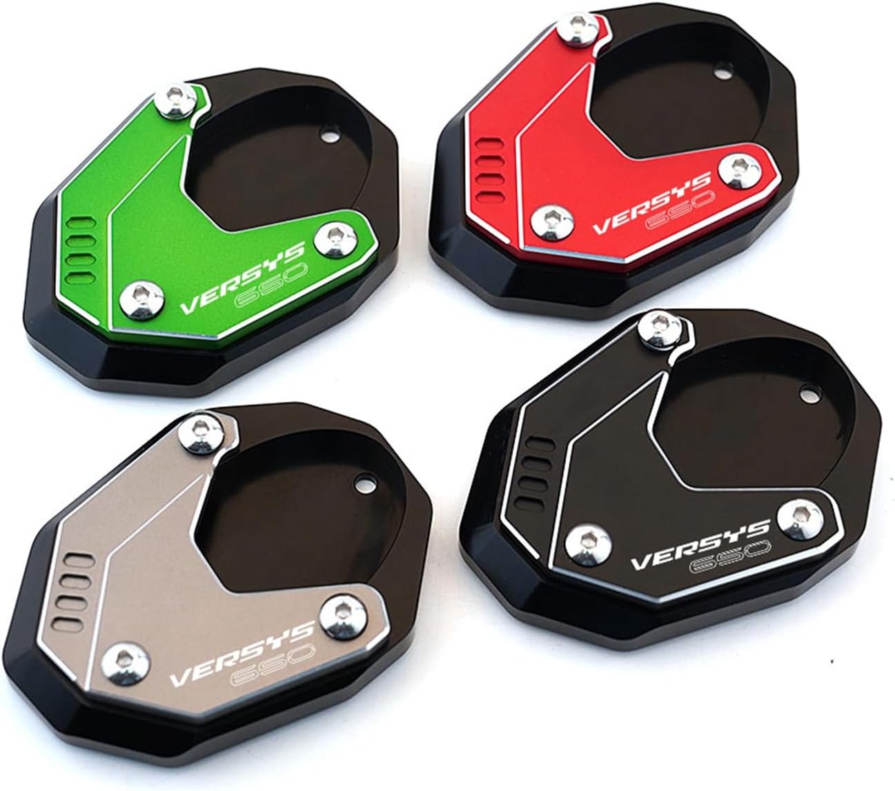 Aluminio CNC para Kawasaki VERSYS650 VERSYS 650 2010-2019 2020 2021 2022 Accesorios de motocicleta Kickstand Foot Ampliador (color  rojo)
