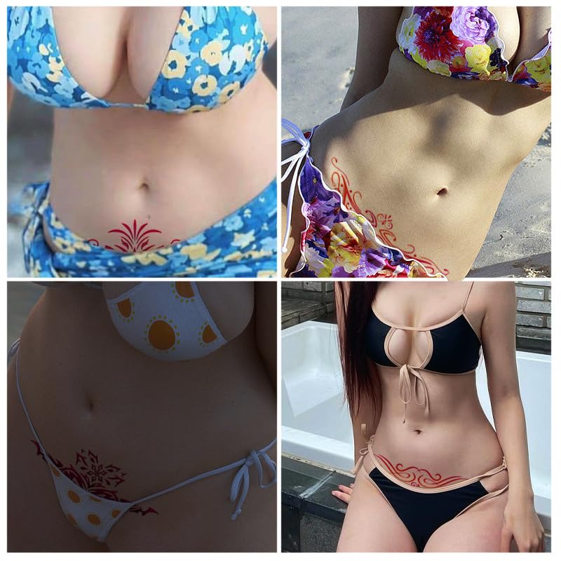 Tatuajes temporales traviesos para mujeres, damas y niñas, 24 hojas de calcomanías temporales de tatuajes de flores, diversión para la parte