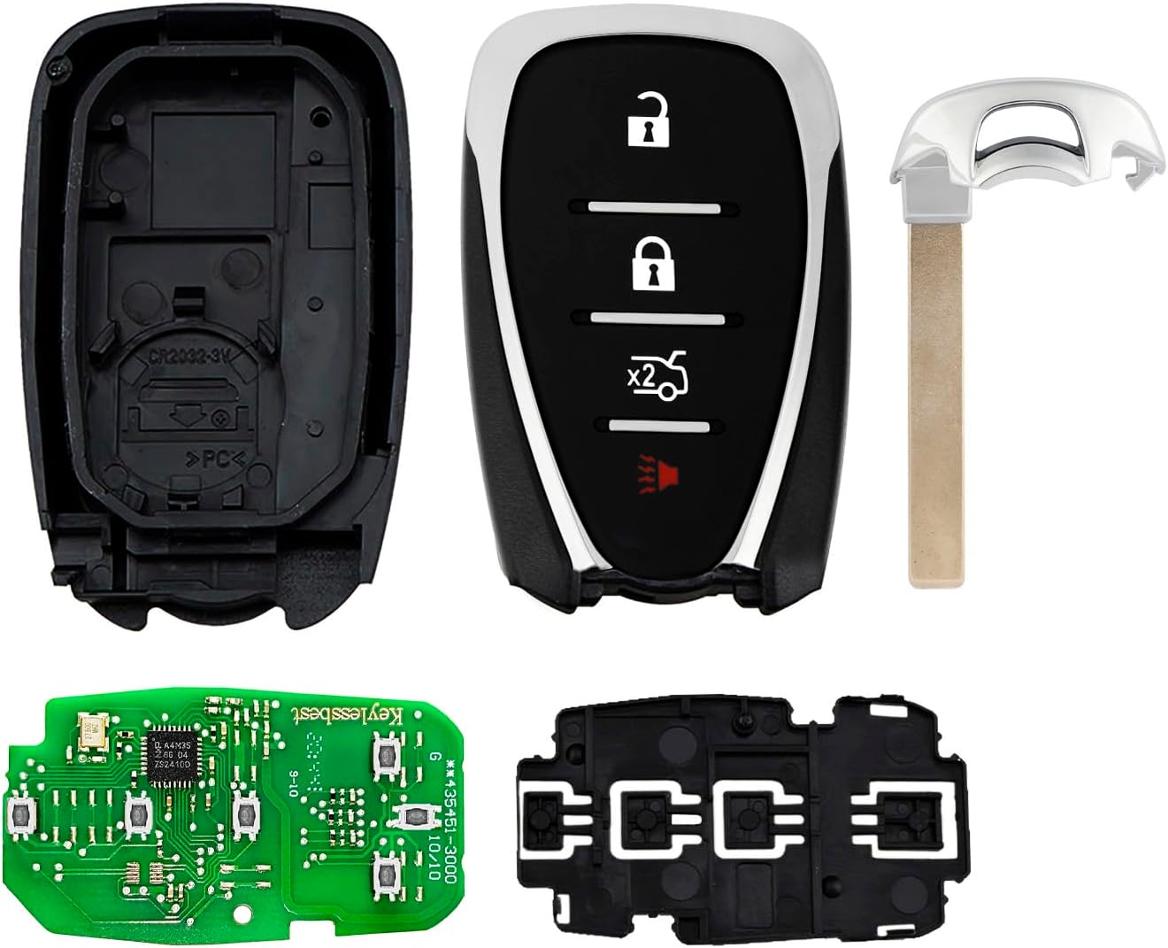 Control remoto de entrada sin llave HYQ1EA 315MHz 4 botones de repuesto para Chevrolet Cruze XL7 Sonic 2016-2020 (1)