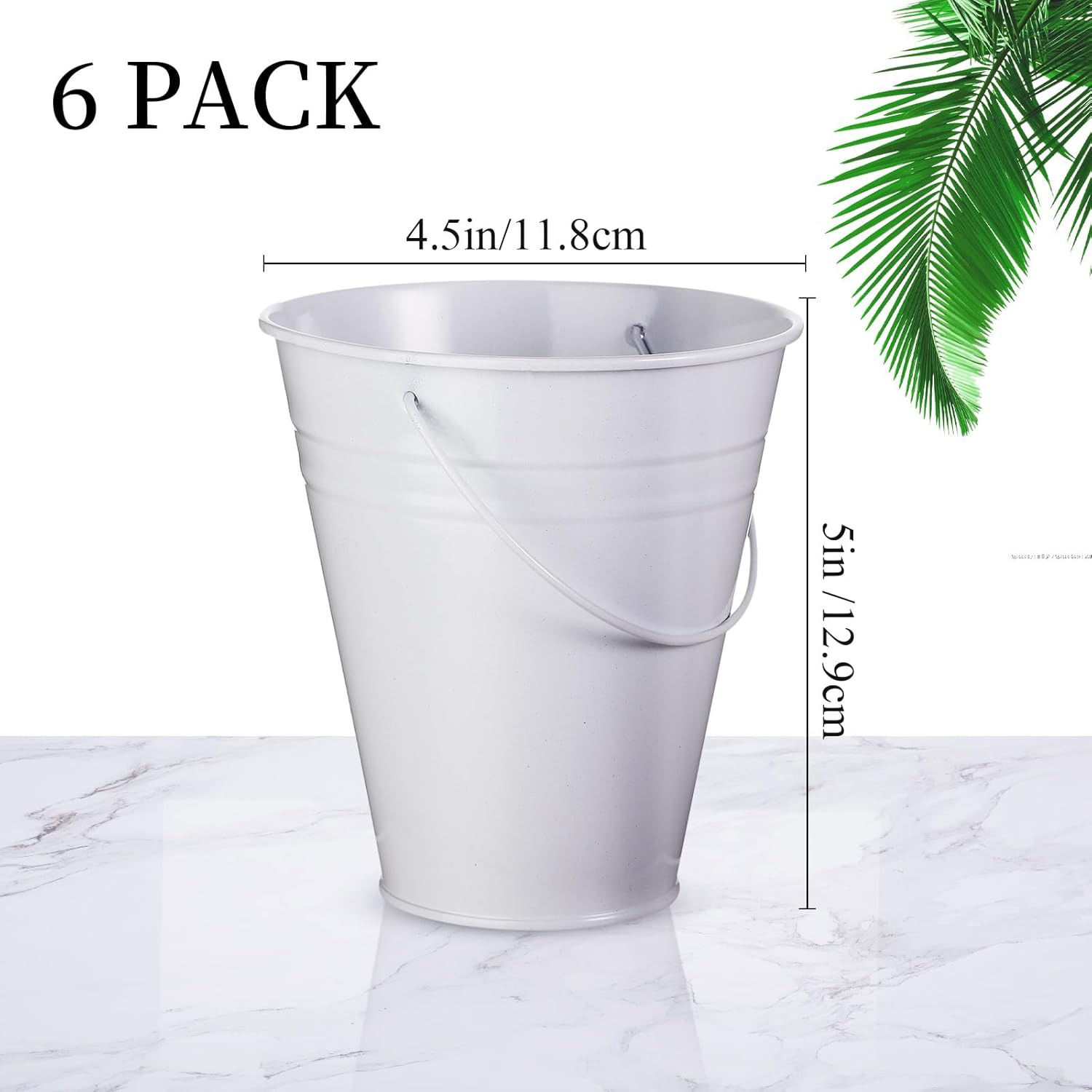 Sadnyy Paquete de 6 cubos galvanizados de Pascua, cubo de metal de 5 pulgadas con asas, cubos y cubos de metal, suministros de fiesta para niños,