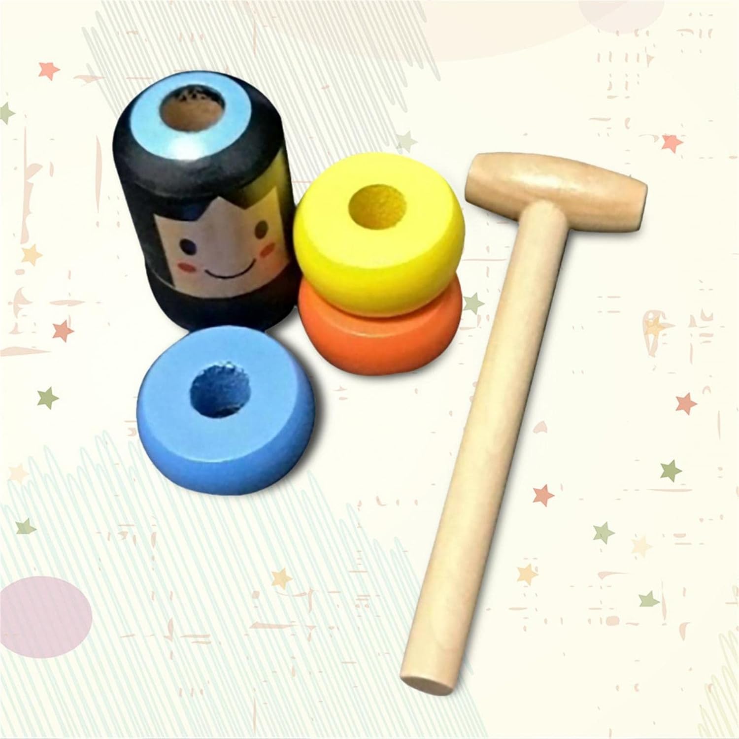 Aubatece Accesorios mágicos de madera irrompibles para hombre, juguetes de Daruma inmortal, accesorios divertidos para trucos, Navidad, cumpleaños,