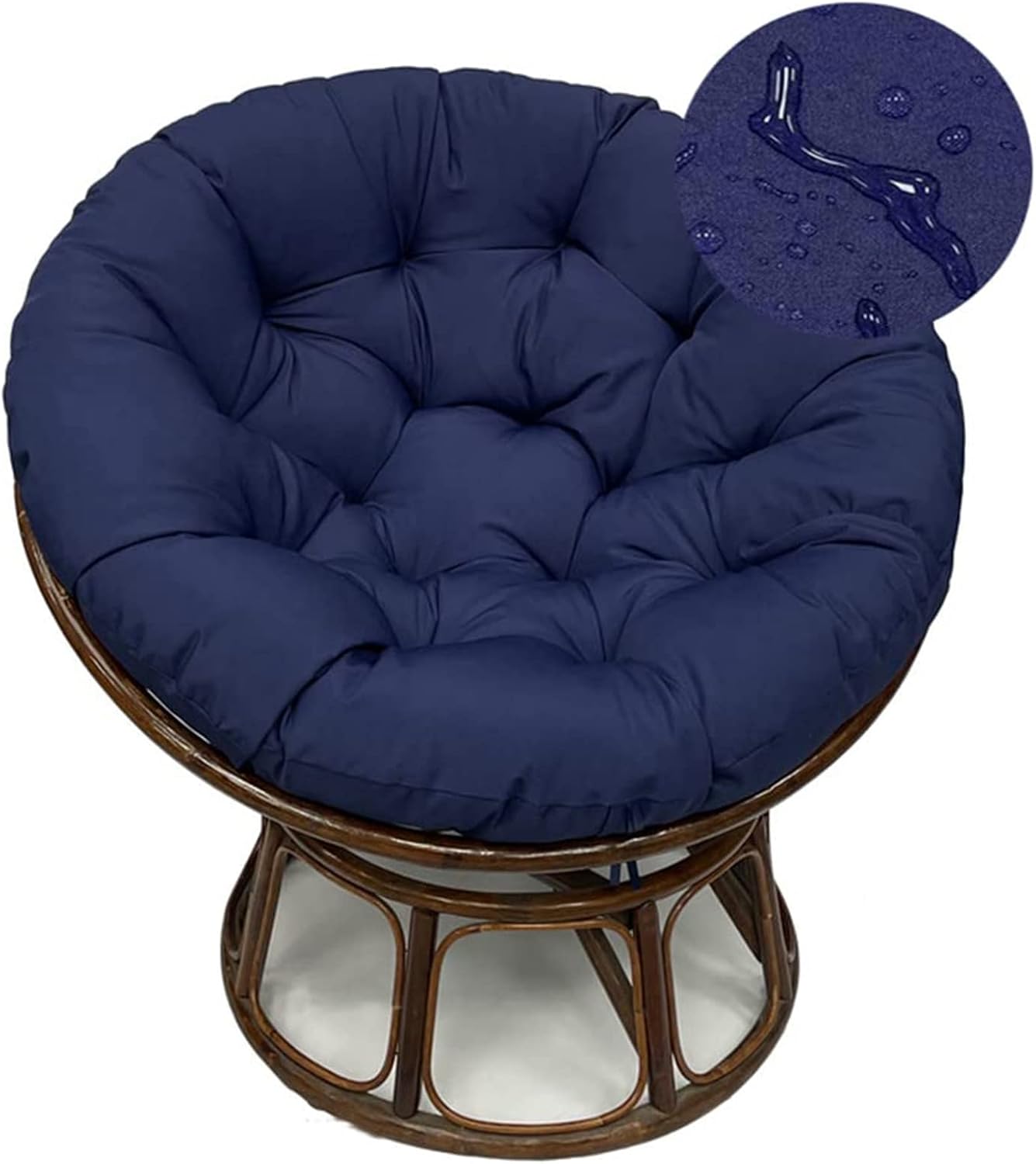 Cojines para silla redonda de hongos resistentes al agua, cojín de repuesto para silla Papasan de gran tamaño, cojín de asiento de bambú, suave,