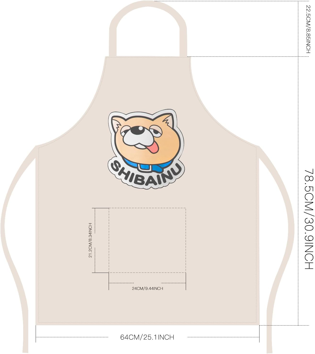 Evere Delantal de The Way of the Househusband – Anime Gokushufudo lindo Shiba Inu impreso Cocinar Cosplay disfraz