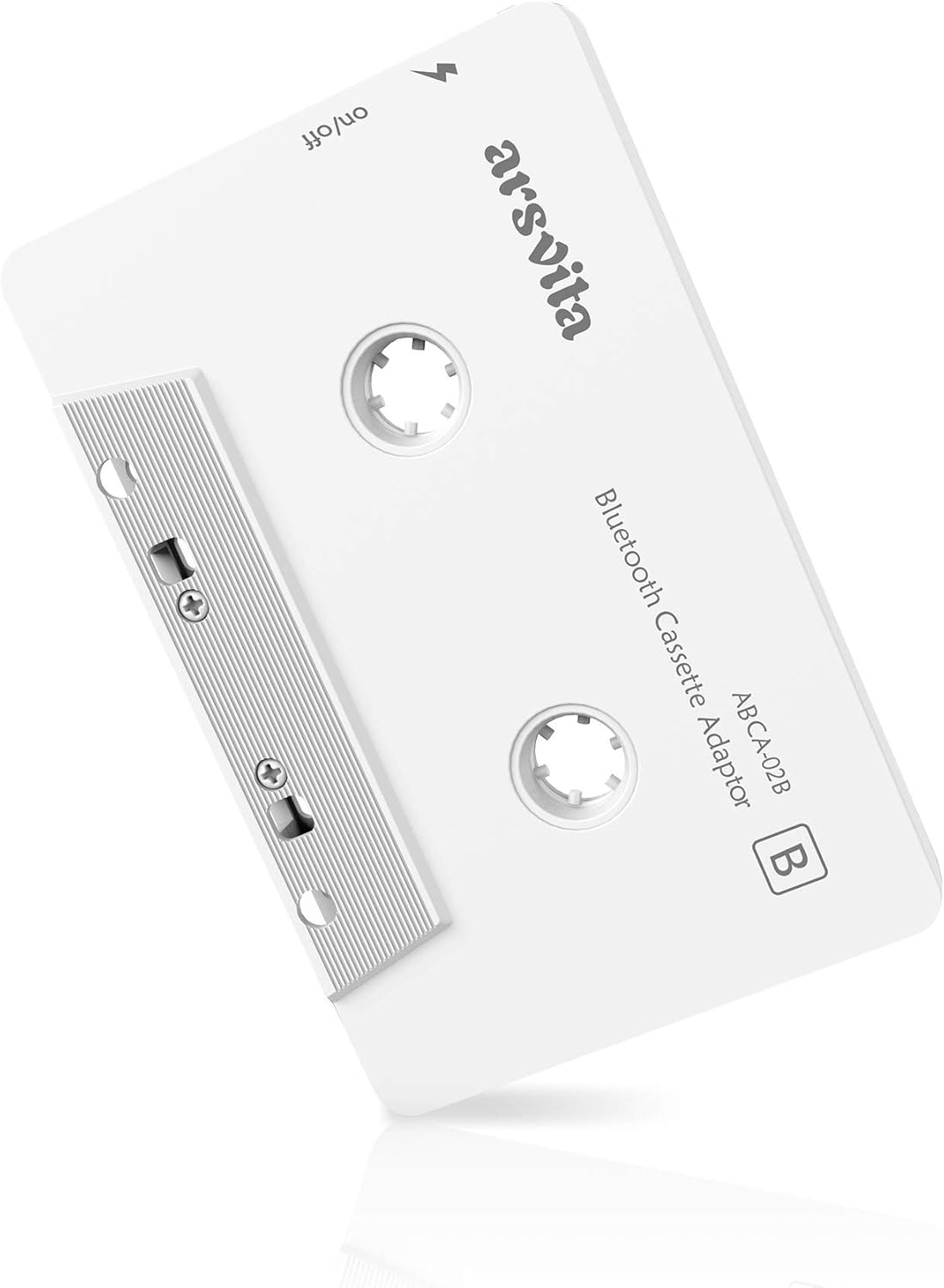 Arsvita Adaptador de casete Bluetooth de audio para coche, reproductor de cinta Bluetooth 5.0 adaptador auxiliar de casete, blanco