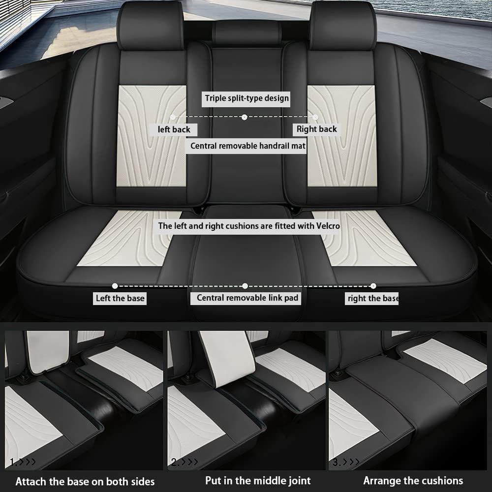 Juego completo de fundas de asiento de automóvil de 5 asientos para KIA Forte Koup 2010-2016, fundas de asiento de cojín impermeables de cuero para